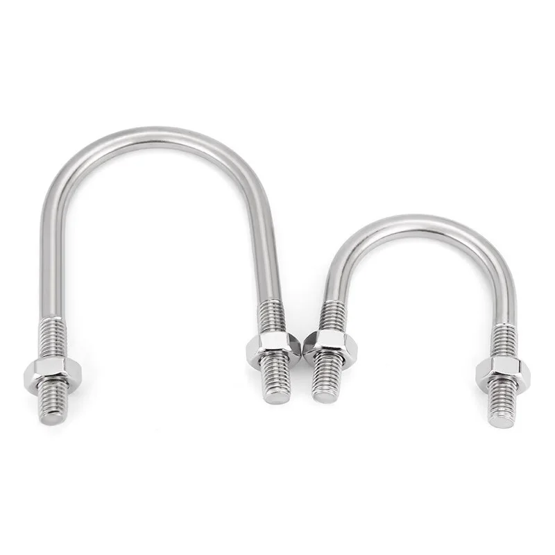 316 Round U Shape Bolts and Nuts Set M6 M8 M10 U Shape Pipe Clamp Clip U Type Tube Holder Fixed Buckle Screws