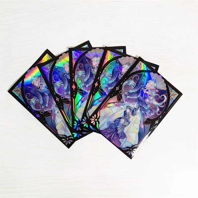 50 szt. 63x90mm Holograficzne, odporne na rozdarcia etui na karty YGO, ochronne obudowy z efektem flash, osłonki YGO
