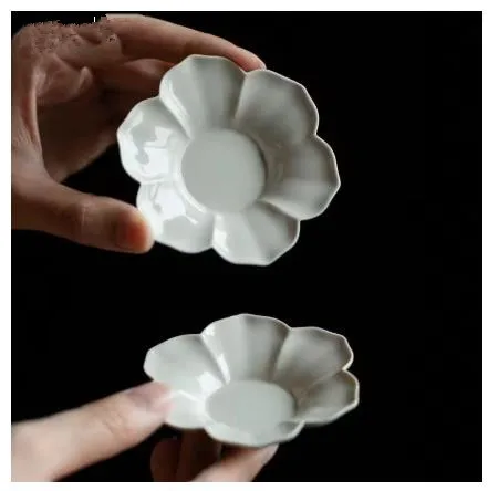 2pc/set Retro Grass Wood Ash Tea Cup Holder Retro Sunflower Coaster Insulation Coaster Kung Fu Tea Set Tea Ceremony Teacup Pad