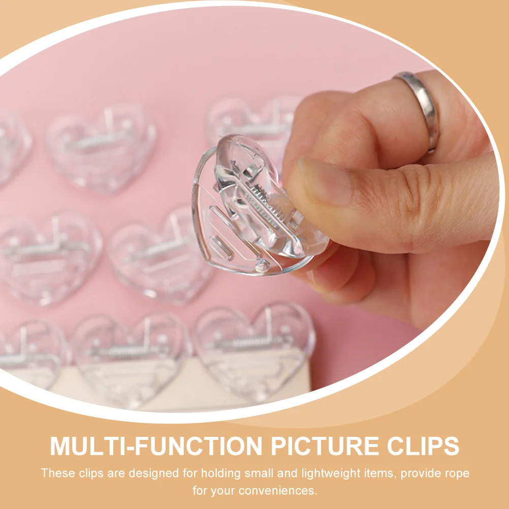 

20 Pcs Love Clip Hanging Clips Photo for Pictures Wall Compact Clamps Abs Lovely Decoration