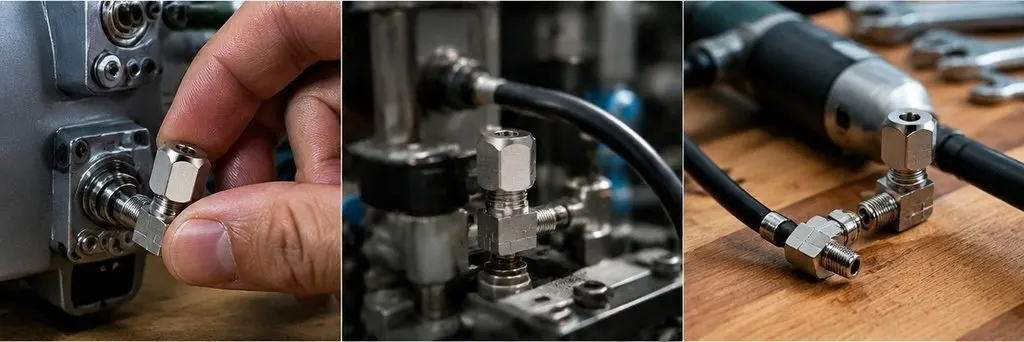 4Pcs Copper Pipe Connector 90 Degree Female Quick Connector Fast Installation Pneumatic Adapter Air Compressor Hose Fitting