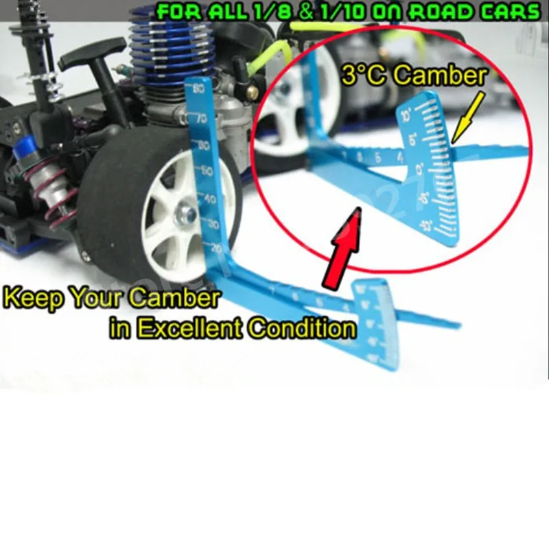 Yeah Racing 3 in 1 Camber Gauge Set Up Adjustable Measure Tool Chassis Suspension Wheel Ride Height YT-0056 For 1/8 1/10 RC Car