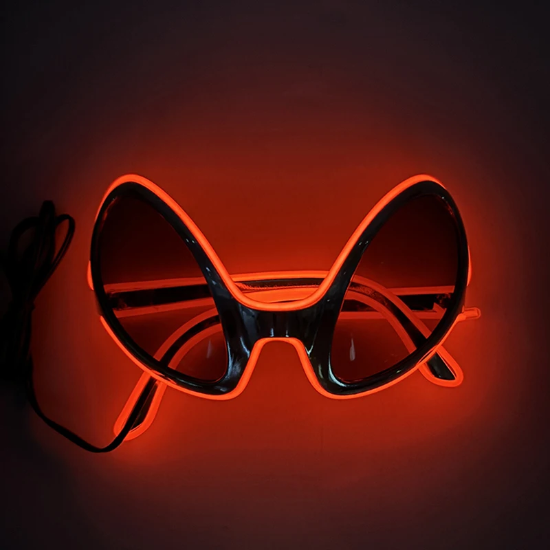 Wakacje śmieszne kostiumy Cosplay akcesoria rekwizyty okulary przeciwsłoneczne Alien okulary chłopcy dziewczęta Decor okulary świecące diody LED świecące okulary