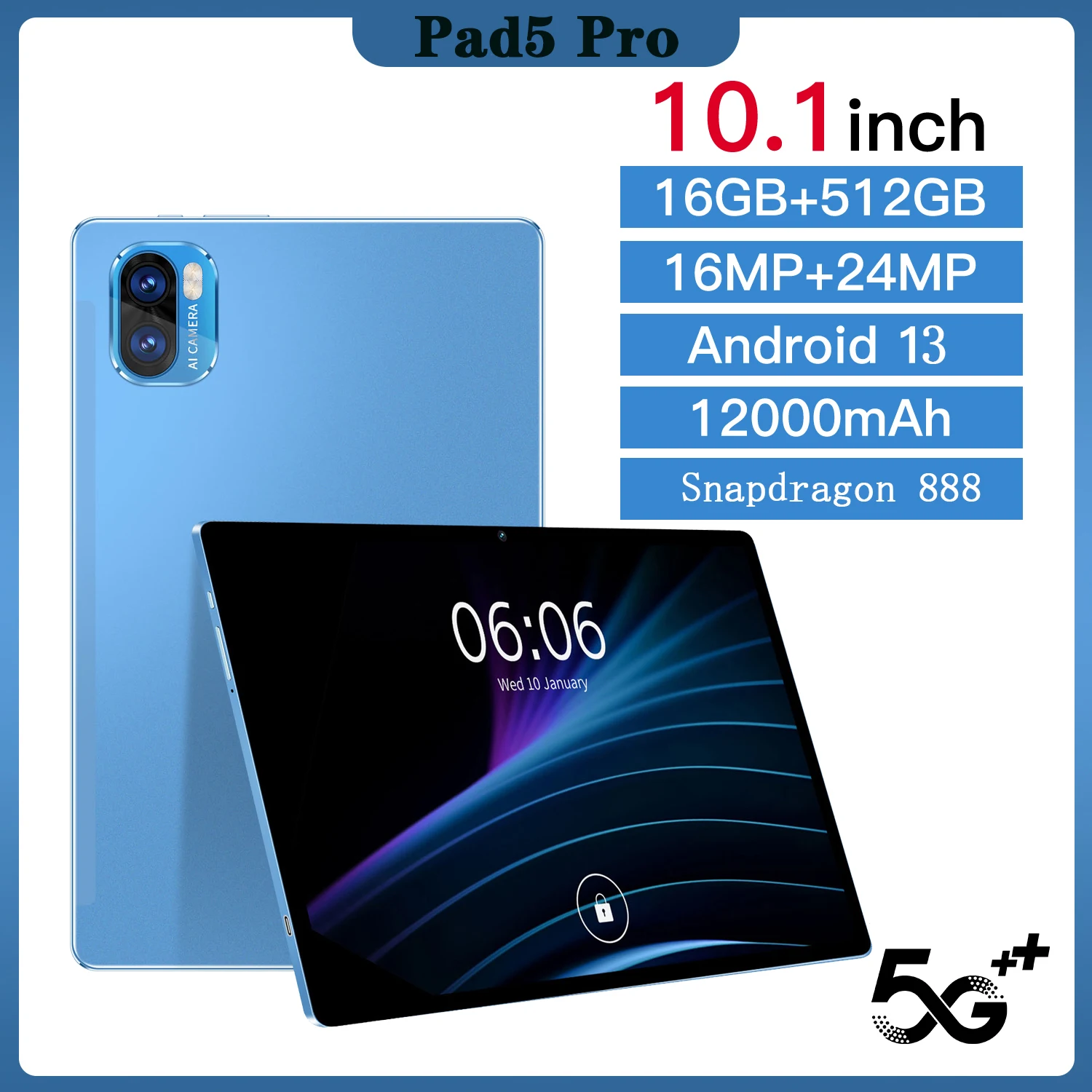 

Новый планшет Global Version Pad 5 Pro Tablets 5G Dual SIM Android Tab 16 ГБ + 1 ТБ Планшетный ПК с распознаванием лиц 2025 для детей