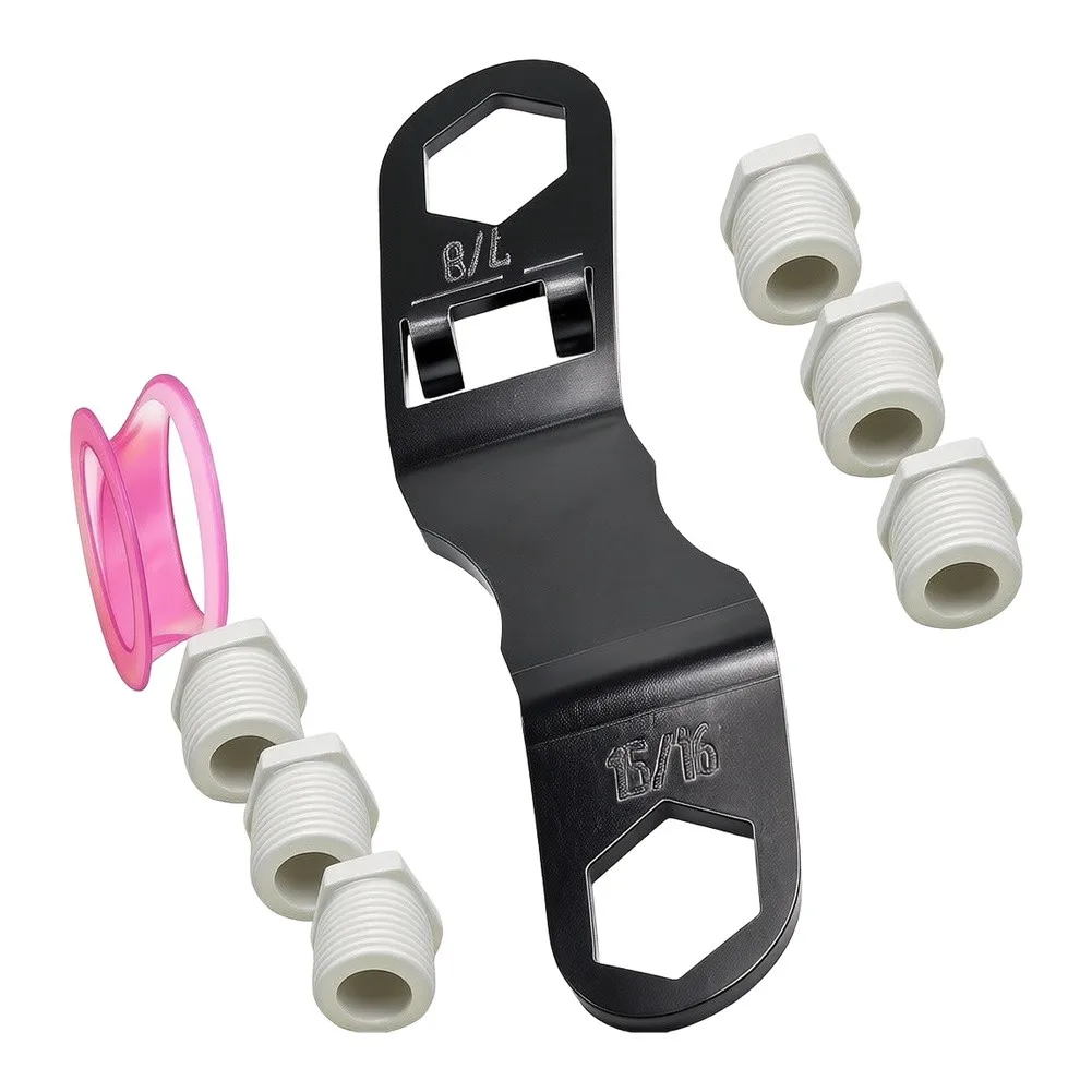 For rv Water Heater Drain Wrench Set 6 Piece Kit with Angled Tool for 7/8 15/16 inch Drain Sizes 1/2 NPT Thread