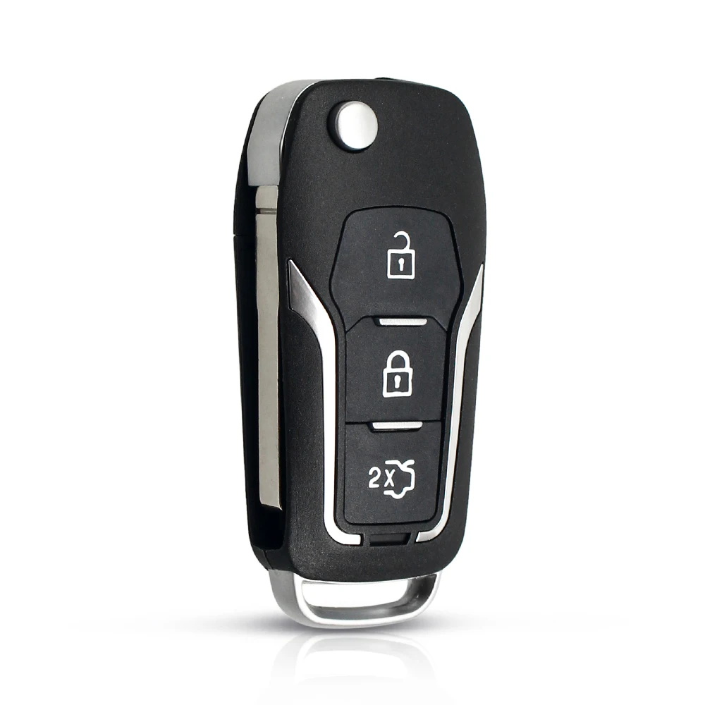 KEYYOU Modified Flip Folding Remote Key Shell For Ford Focus 3 Fiesta connect mondeo c max 2013 Fob 3 Buttons Smart Key Case