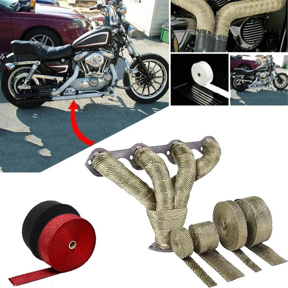 5M*2.5CM motorcycle exhaust pipe with heat insulation Motorcycle fiberglass heat insulation comes with 4 zip ties as a gift image 6