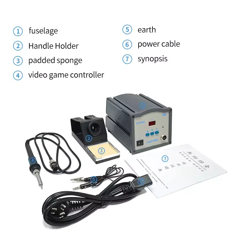 ST-203 Soldering Station 90W Lead-Free High Frequency Digital Rework Station With 200 Series Soldering Iron Tips