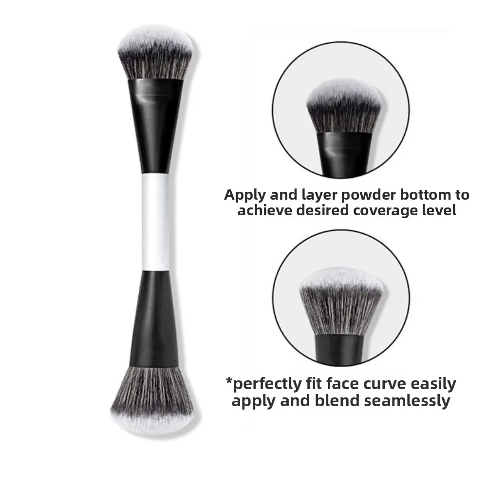 Brocha facial de contorno F4 de doble punta, cosmética multiusos, belleza, sombra de ojos, corrector, brocha para colorete en polvo de alta cobertura
