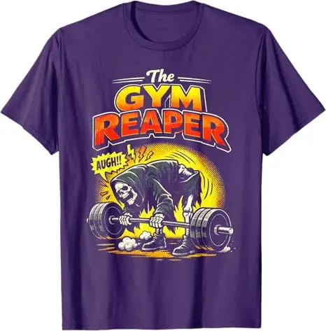 The Gym Reaper Deadlift Fail, lustiges Fitness-Bodybuilder-Gym-T-Shirt, Y2k-Skelett, Gewichtheben, Übung, ästhetische Kleidung, T-Shirts – Detail 5