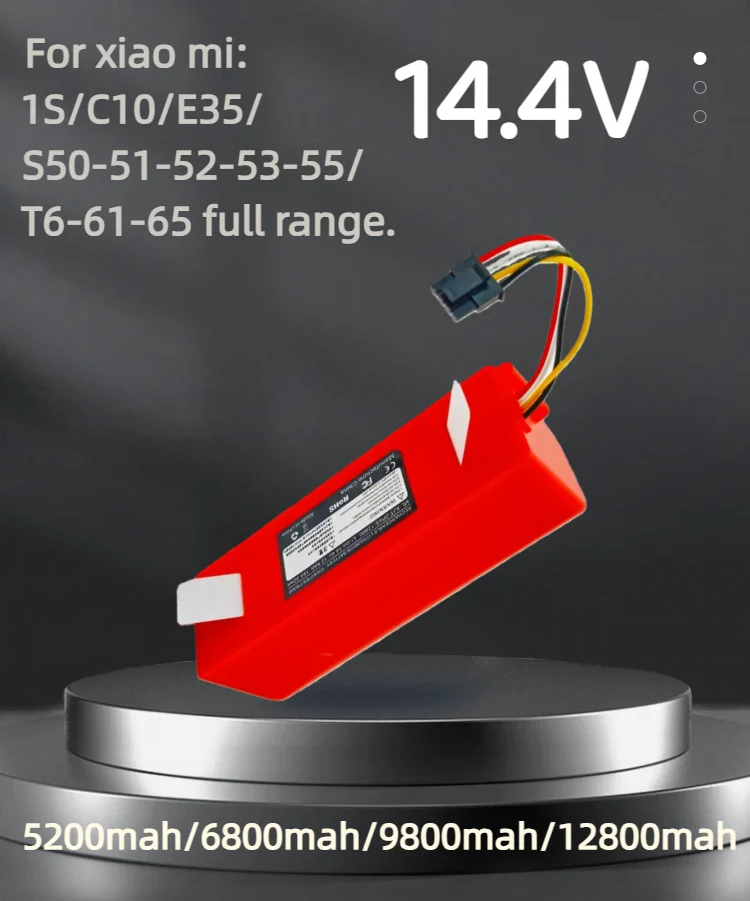 

14.4V Best Seller Connector Rechargeable Battery for Xiaomi Roborock S50 S51 T4 T6 Mi Vacuum Cleaner Brand New and Durable