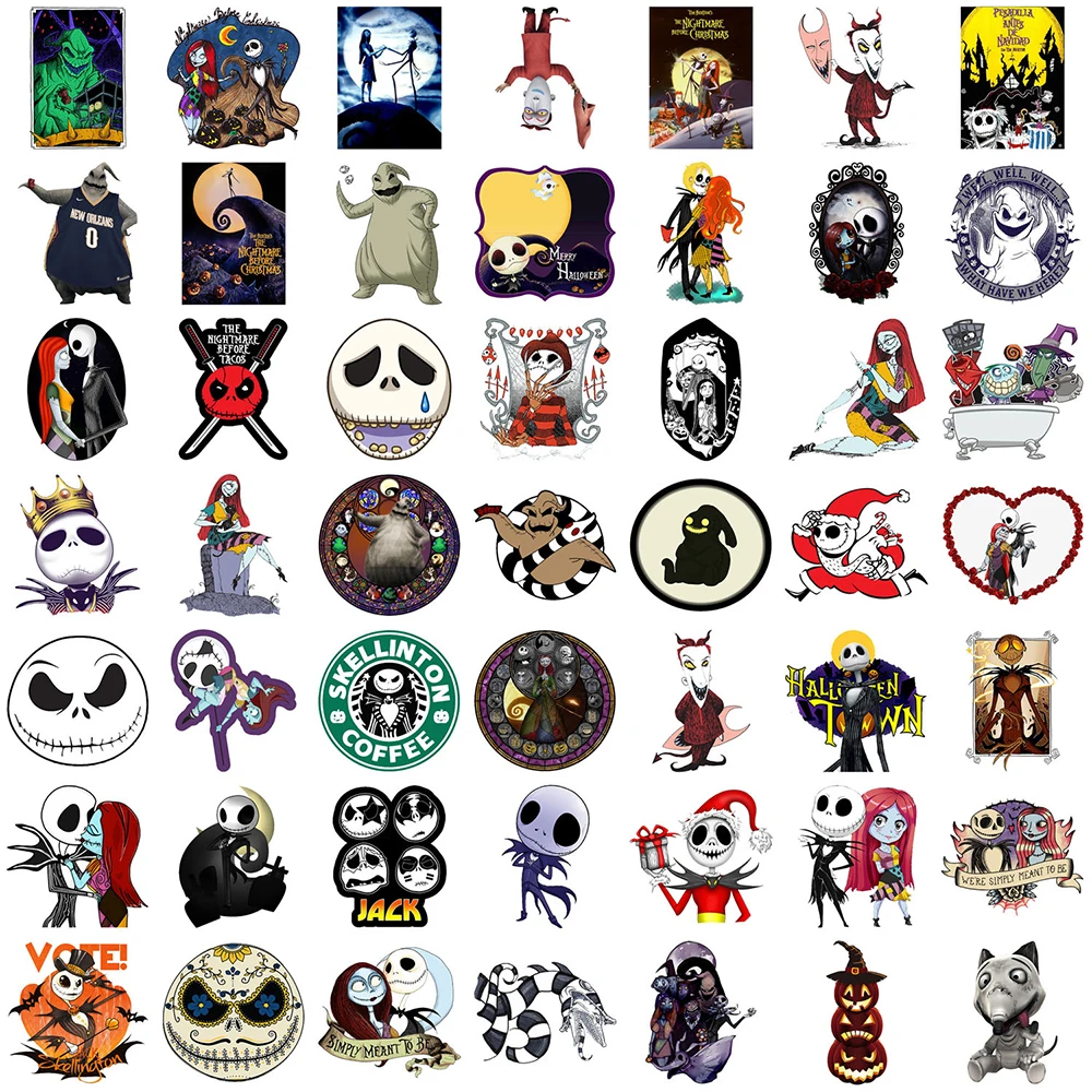 10/30/50szt Disney Anime The Nightmare Before Christmas Cartoon Stickers Laptop Travel Luggage Phone Decoration Sticker Kids Toy