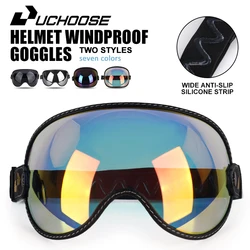 Retro Motorcycle Goggles Bubble Visor Outside Riding UV Protection Windshield Colorful Vintage for Half Face Helmets