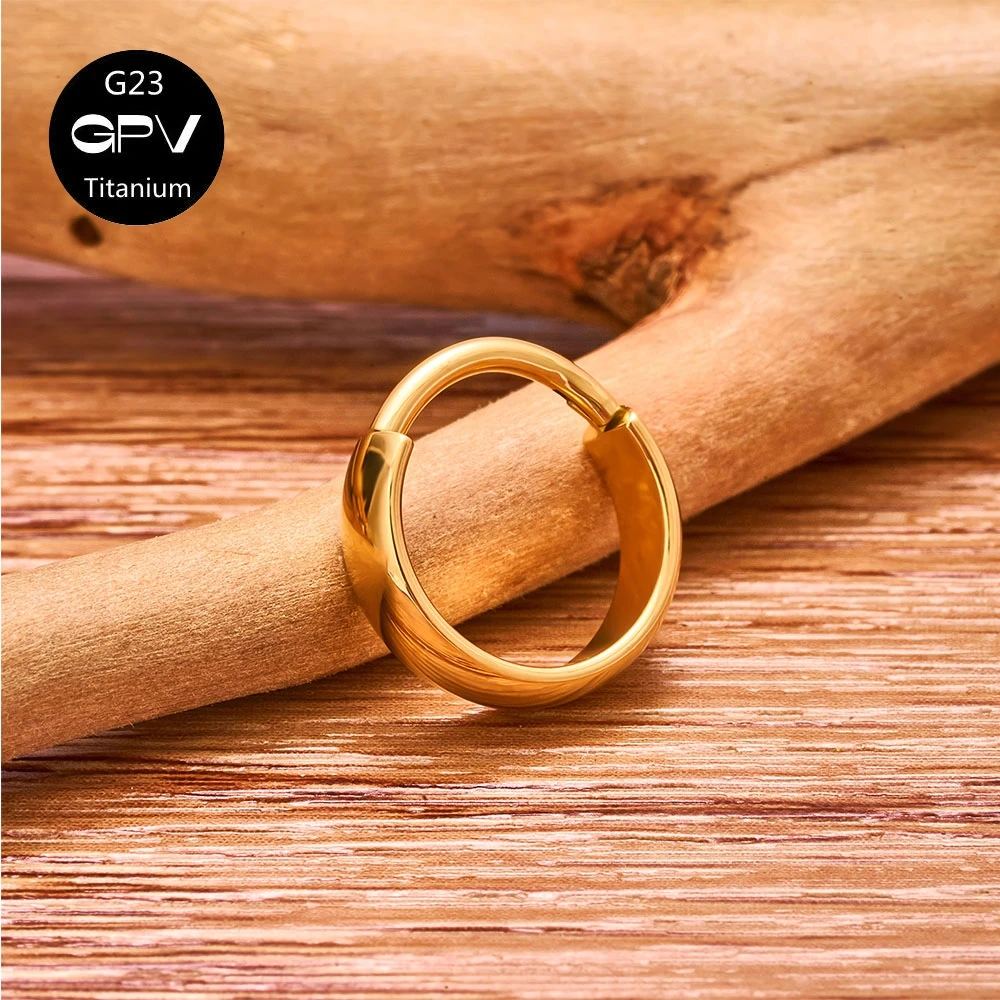 G23 F136 Titanium Earrings Cold Wind Preserved Color Vacuum Gold Plated Men\'s and Women\'s Earrings Perforated Jewelry