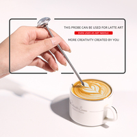 Portable Pocket Stainless Steel Instant Read Coffee Thermometer for Coffee Food Cooking Milk Foam