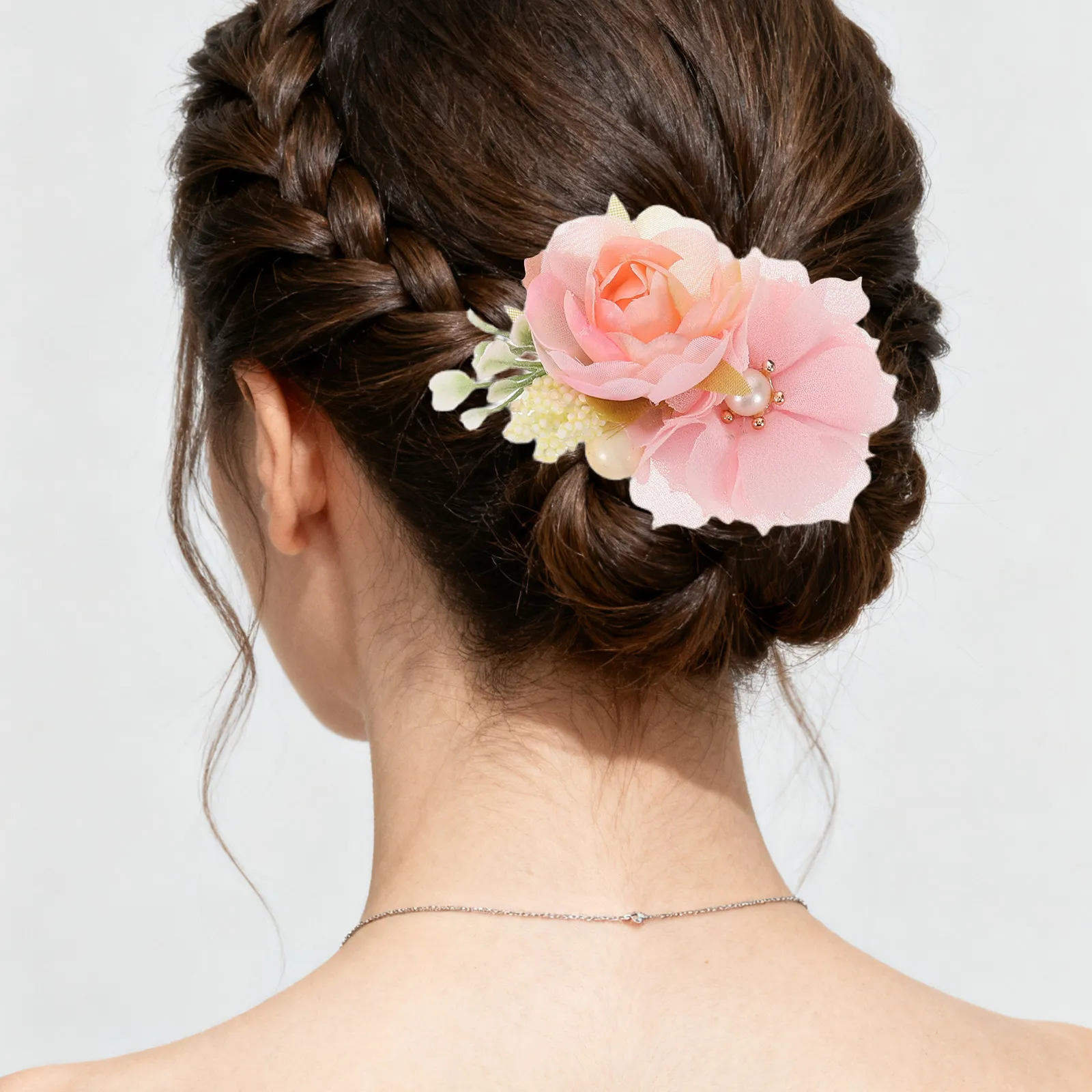 

6pcs Kids Flower Bows Mini Floral Ponytail Holders Seamless Elastic Bands For Toddler Girls Small Hair Ties Infant Accessories