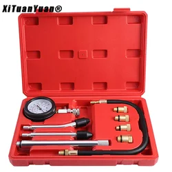 Petrol Engine Compression Tester Kit, Professional Cylinder Pressure Gauge for Petrol Gas Motor Auto Tool Set (0-300PSI)