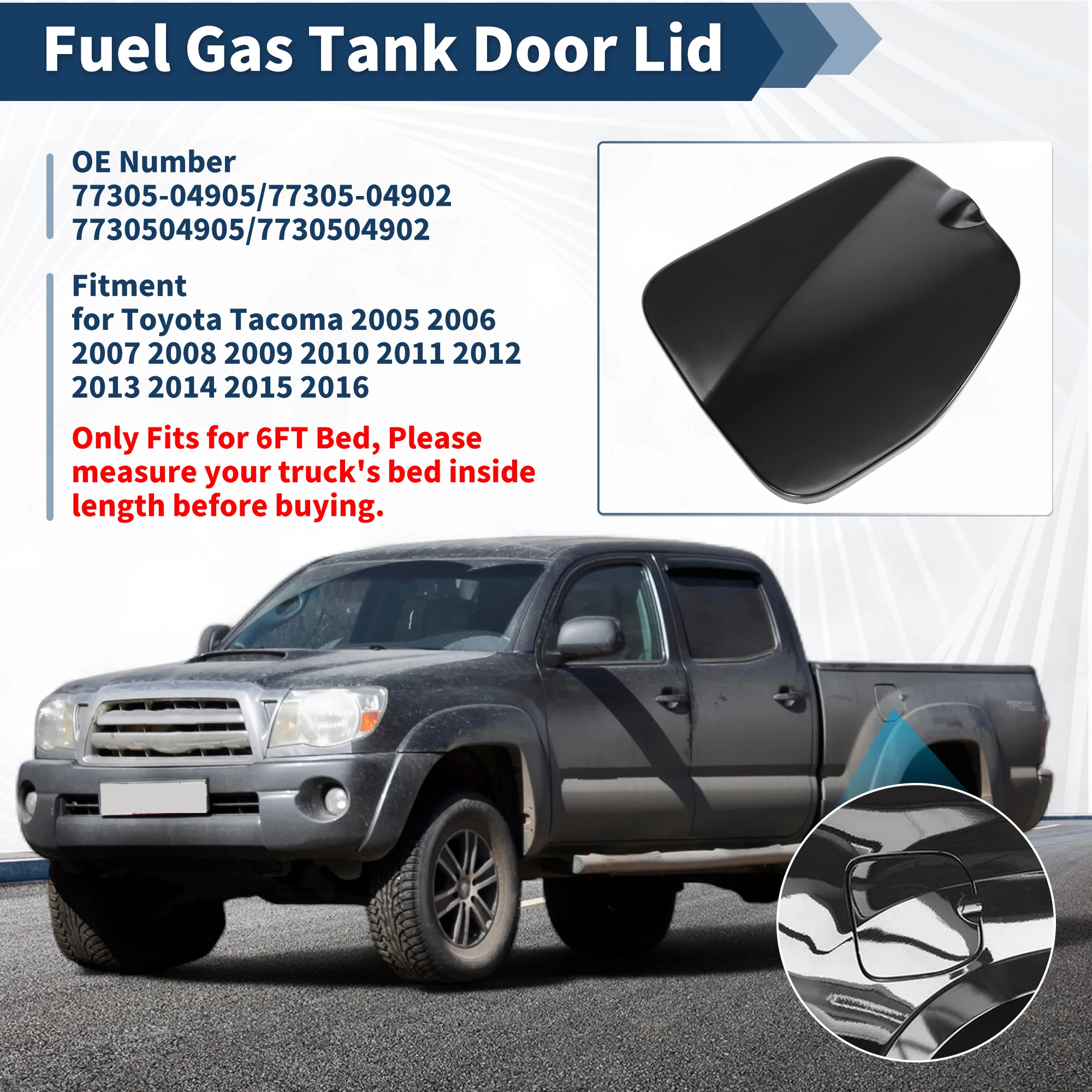 

UXCELL Fuel Tank Door for Toyota Tacoma 2005-2016 Gas Fuel Filler Door No.77305-04905