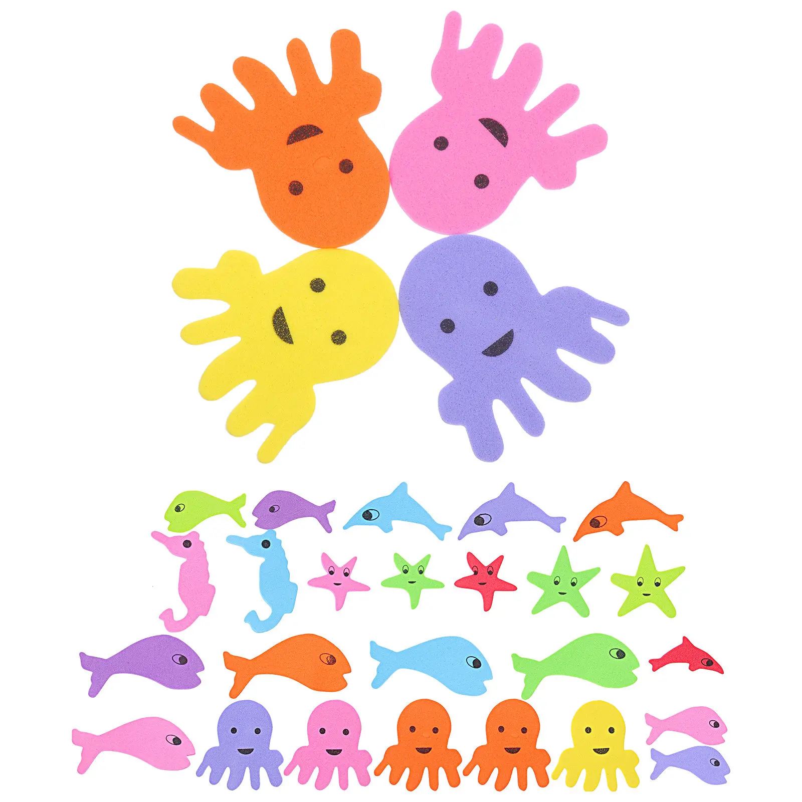 5 Bags Eva Glitter Fish Stickers Marine Animal Craft Stickers Self Adhesive for DIY Scrapbooks Phone Cases Bottles Kitchen Doors