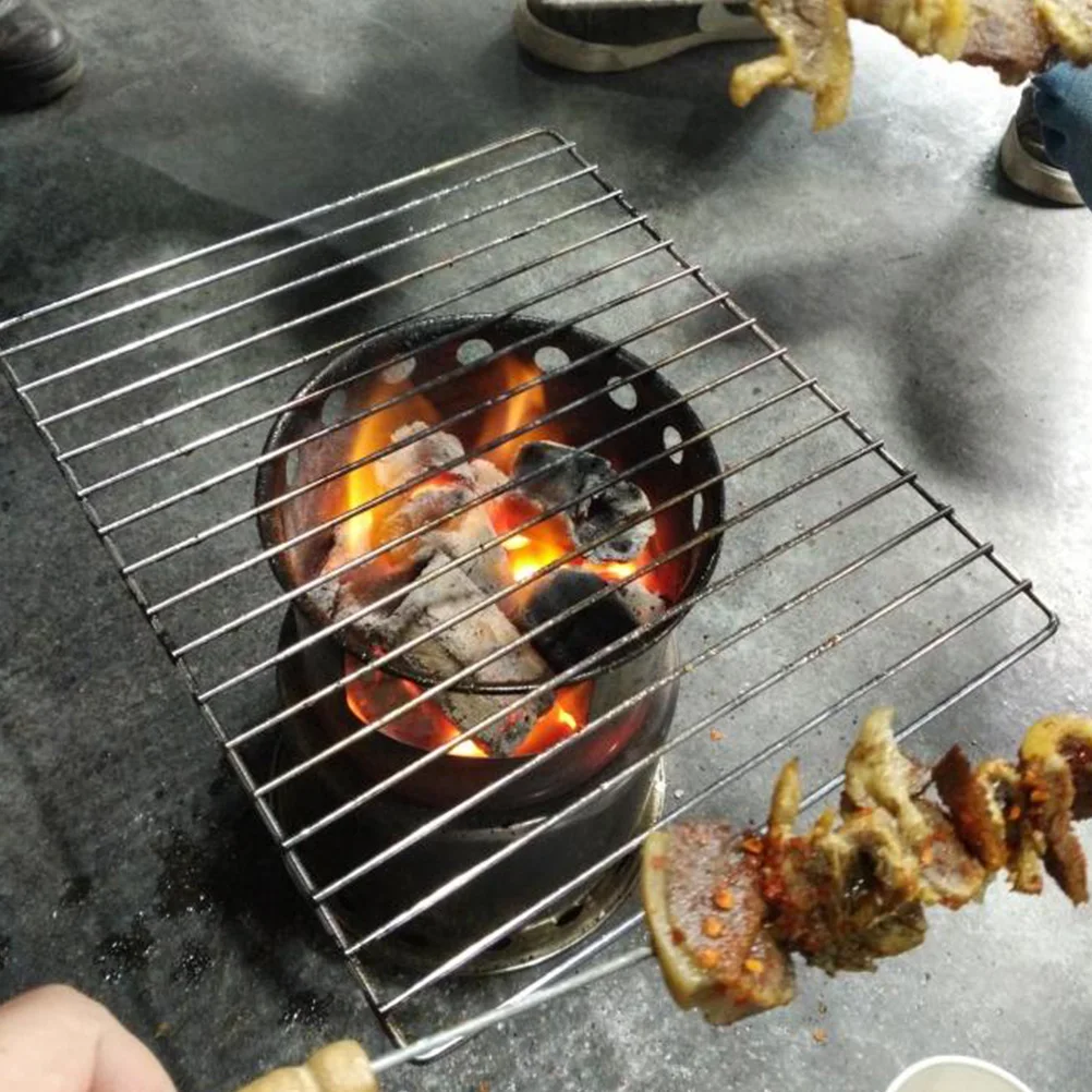 

Stainless Steel Outdoor Bbq Wood Burning Grill Camping nace Windproof Portable Cooking Stove For Picnic Hiking Family
