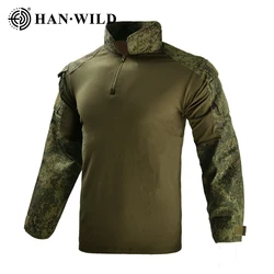 Camisas de camuflaje para exteriores para hombre, uniforme G3, camisas largas Cargo CP Paintball, Tops de algodón, ropa de caza táctica resistente al desgaste