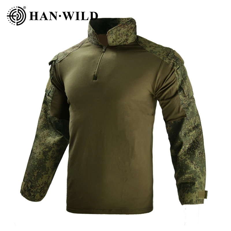 Mens Outdoor Shirts Camo Uniform G3 Long Shirts Cargo CP Paintball Cotton Tops Tactical Hunting Clothing Wear resistant