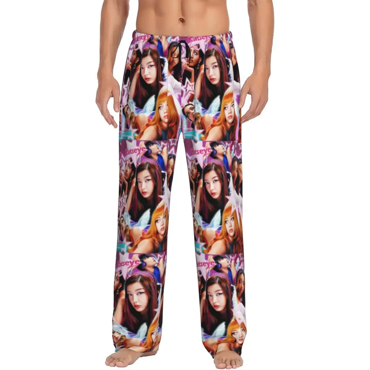 

Custom Men K-Katseyes Pajama Pants Print Girls Group Sleep Sleepwear Bottoms with Pockets