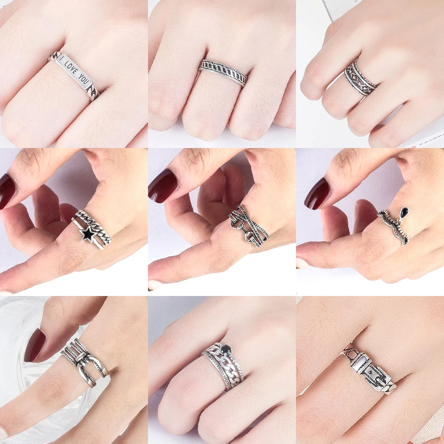 

Pure 925 Sterling Silver Jewelry Original New Fashion Ring For Women FQL21393