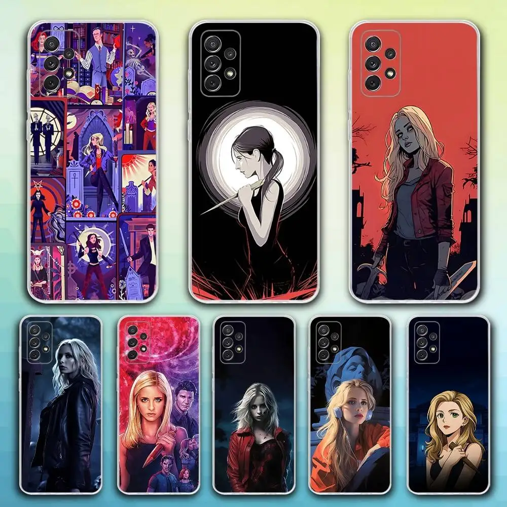 

B-Buffy the Vampire Slayer Phone Case For Samsung S30,23,21,22,20, FE lite,S10,9,8,7 PIus Note20ultra Soft Transparent