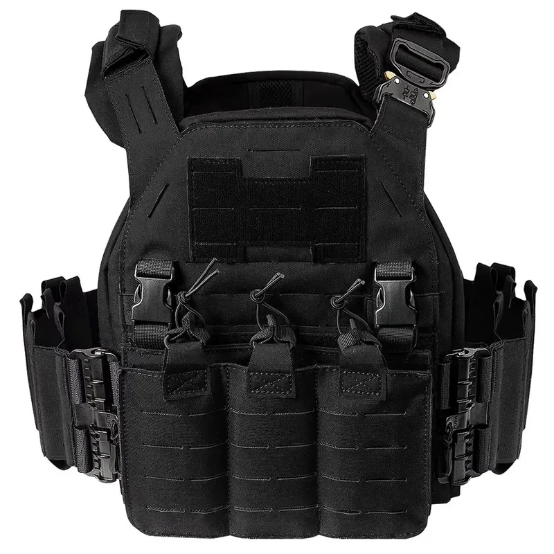 Lightweight Outdoor Tactical Vest with Quick Release Magazine Pouches for Hunting Hiking Airsoft Training Gear Men Women