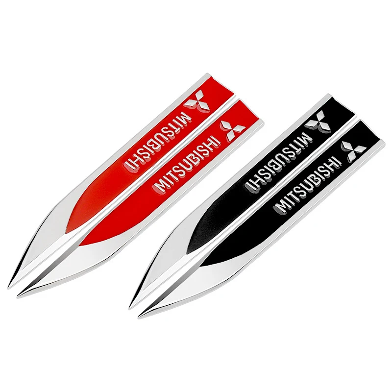 

Car Blade Styling Door Side Fender Logo Emblms Decals Sticker For Mitsubishi Outlander Lancer ASX Pajero Triton EVO Attrage