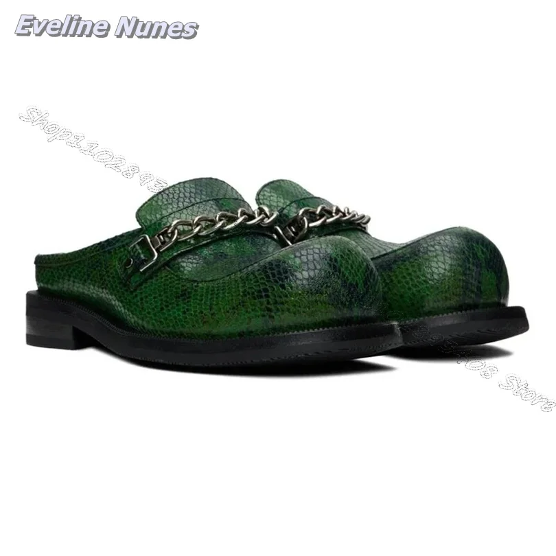 

Metal Chain Decor Men Shoes Men's Casual Shoes Slingback Round Toe Slip on Pumps Design Men Shoes Big Size 48 Zapatillas Mujer