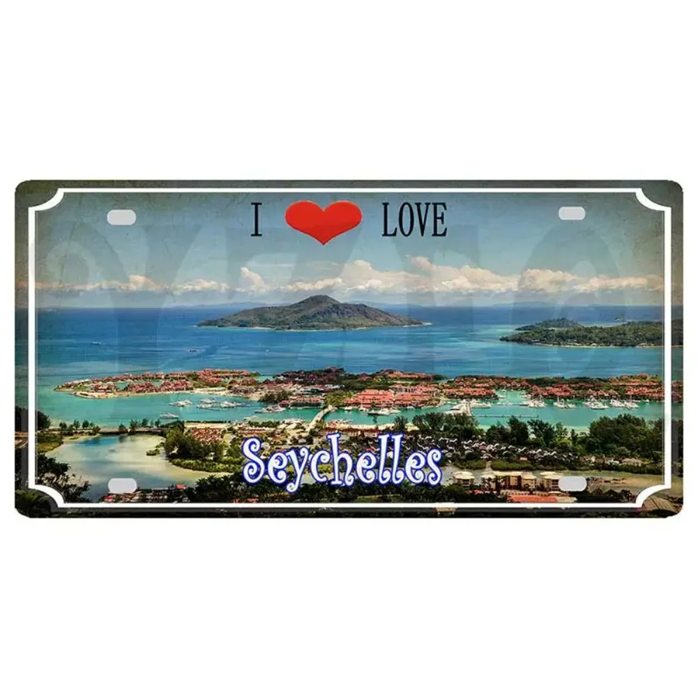 موريشيوس العلم المعادن الرجعية علامات فيجي كورفو جزيرة زاكينثوس السفر تذكارية لجدار المنزل ديكور عتيق 30X15 سنتيمتر DC-1440B #4