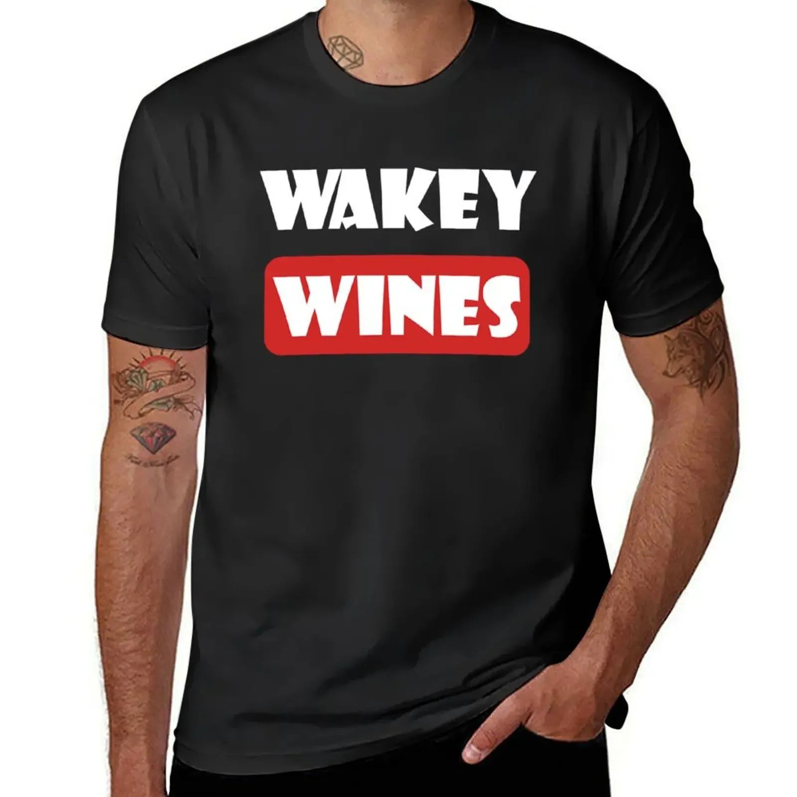 Wakey Wines for drink lover 4 T-Shirt vintage Short sleeve tee hippie clothes quick-drying black t-shirts for men