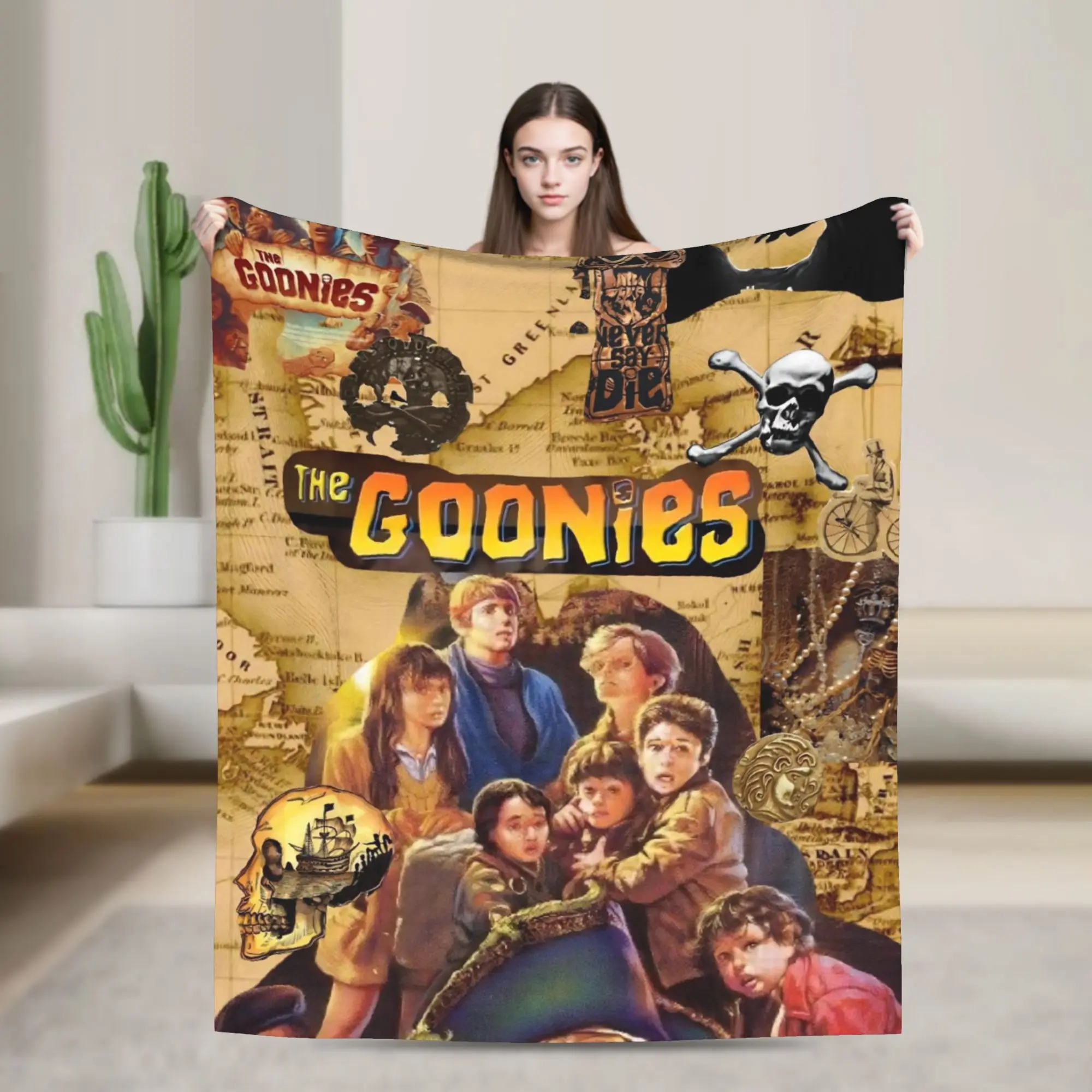 Warm Blanket Travel The Goonies Never Say Die  Throw Blanket  Flannel Bedspread For Couch Bed Print Sofa Bed Cover