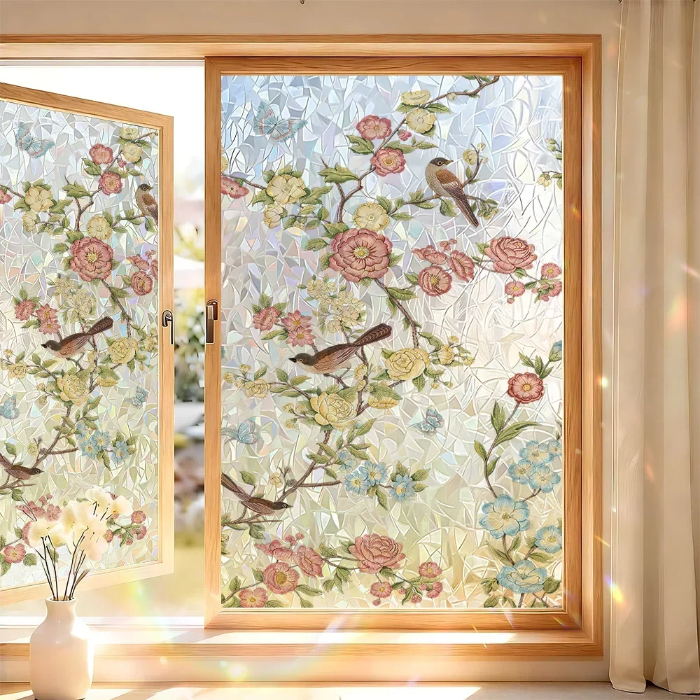 Decorative Window Stickers Anti-static Adhesive Film for Bedroom Living Room Kitchen Bathroom Privacy Glass Decorations