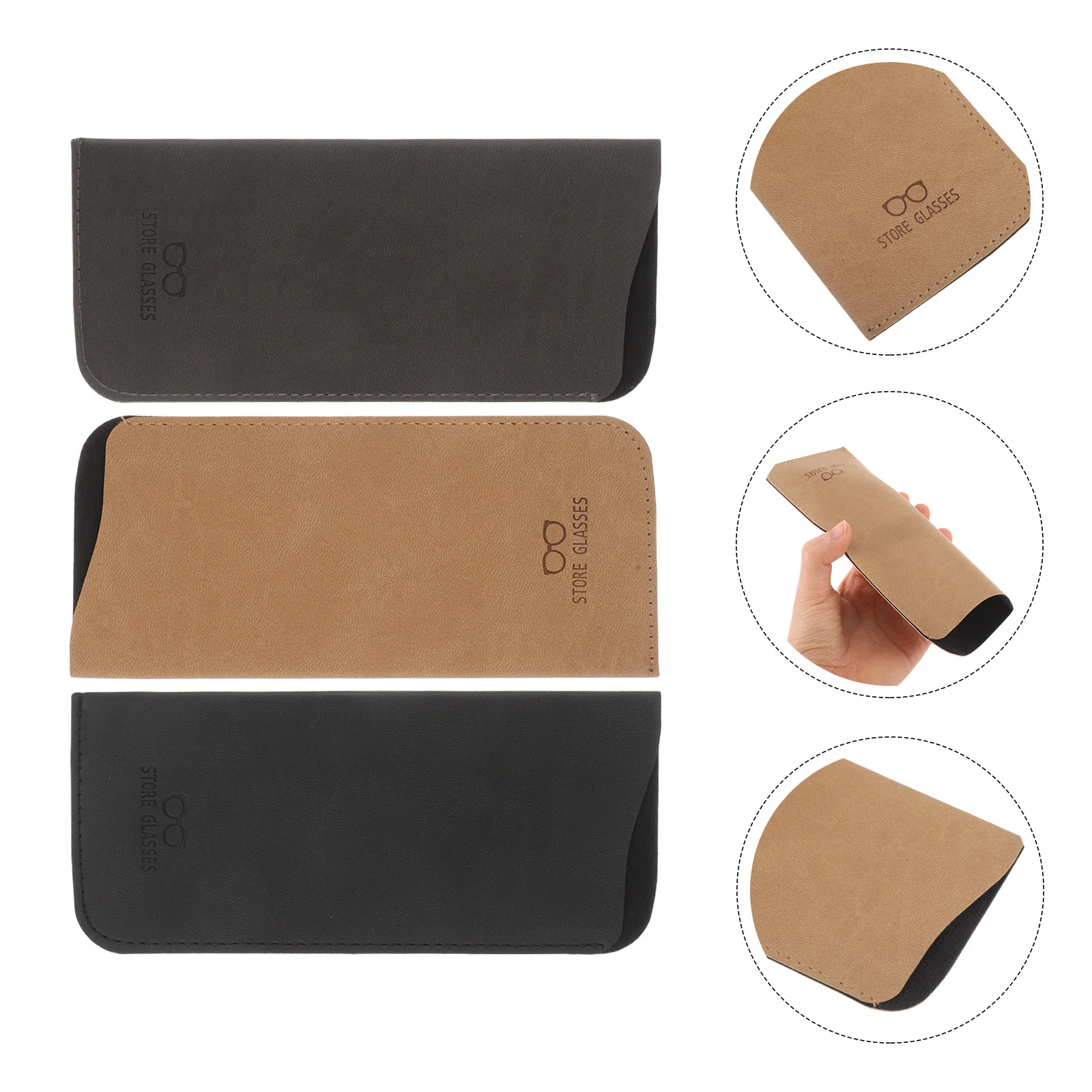 

3Pcs Vintage Soft Eyewear Pouch Sunglasses Case Organizer Purse Storage Bag Portable Glasses Holder Glasses Organizer for Women