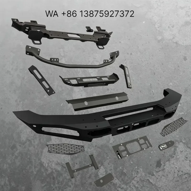 Wmwmnu New Front Bumper Al Mg Alloy Q235 Steel Power Coated Matte Finish No Drilling Required Towing Hitch Compatible for