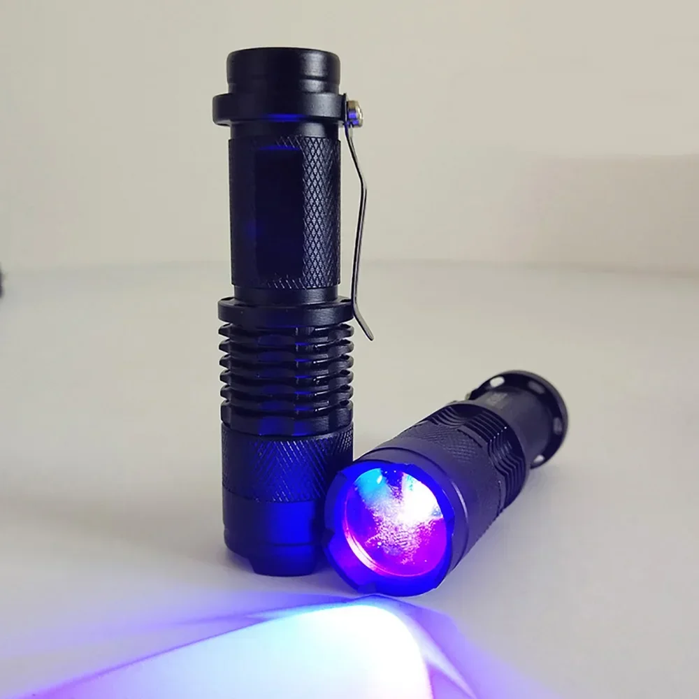 UV LED Portable Flashlight 395nm Black Light Wavelength Violet Flashlight Pet Urine Scorpion Feminine Hygiene Detector Torch