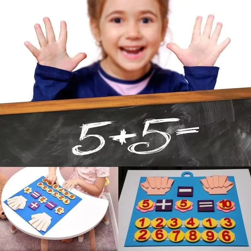 1 PCS Kids Montessori Speelgoed Vilt Vinger Nummers Wiskunde Tellen Speelgoed Vroeg Leren Intelligentie Ontwikkeling Peuter Leermiddel