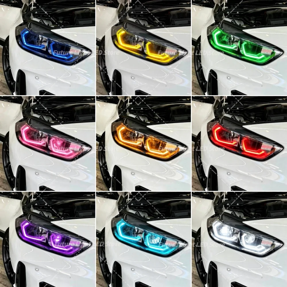 For BMW 1 2 Series F40 F44 2019-2022 63119448115 CSL Yellow Angel Eyes DRL Module LED Headlight Blue Red Daytime Running Lights