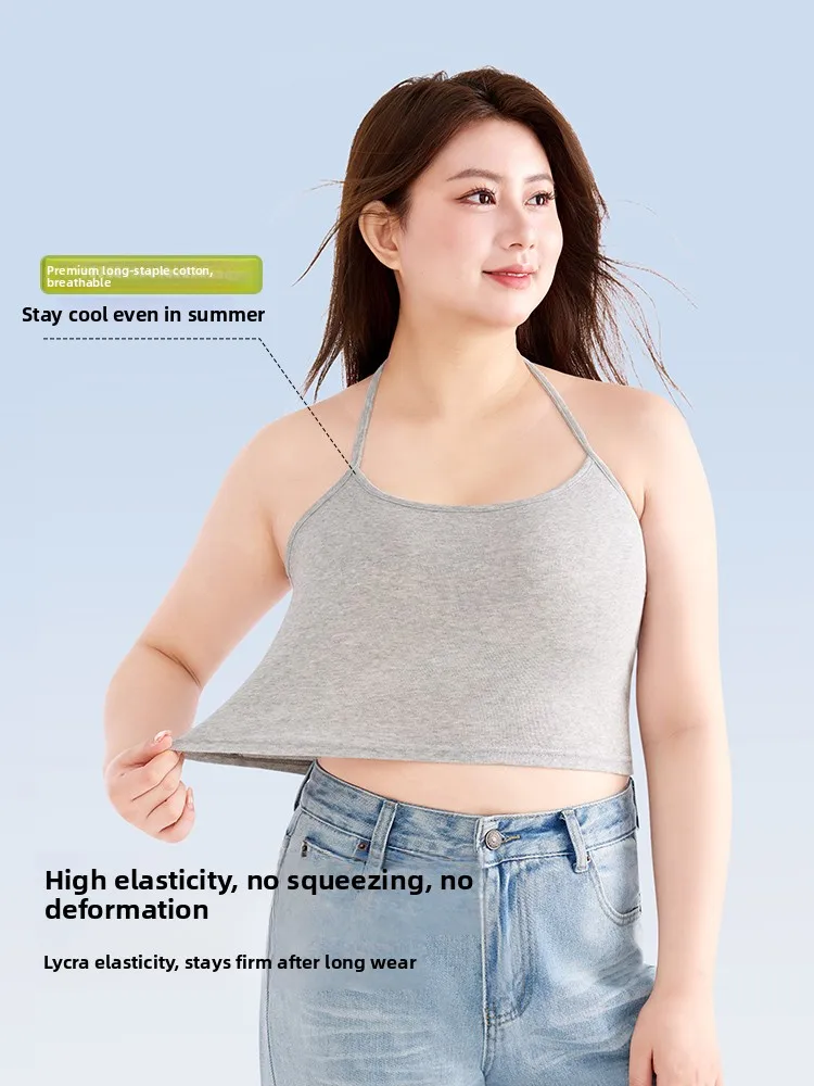 White Strapl Vest Women's Summer Thin ort Base Layer Clothing Fat MM Ne Hanging ort Sle Underwear Inner Wear