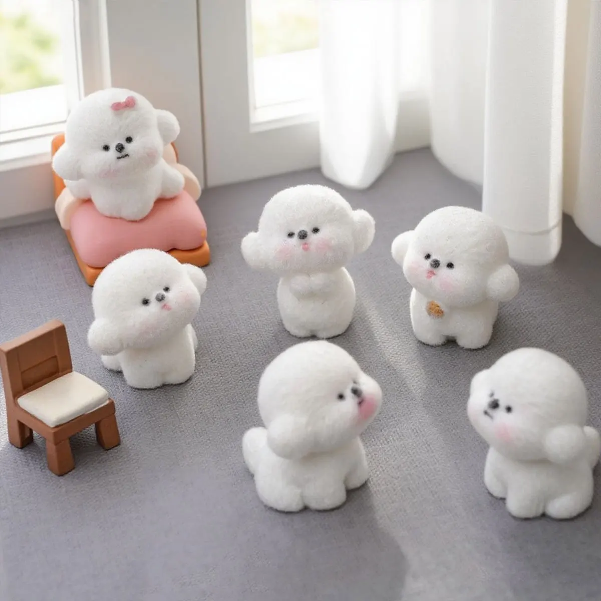 

18 шт., 3D флокированная смола, милый белый щенок, кукла, мультяшные животные, подвески для брелка, ожерелье, изготовление сережек, сделай сам, ювелирные аксессуары