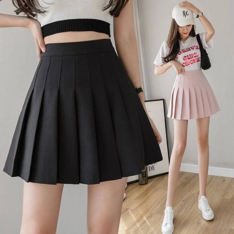 Women Pleated Skirt Lady Slim Fit Summer Spring JK Pleated Mini Skirt Female Preppy Style Pleated Mini All-Match Skirt