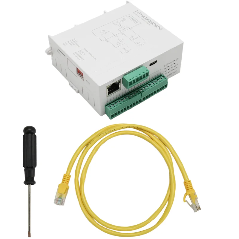 M18K-RS485 RJ45 Analog Switch Acquisition Distributed Remote IO Module Modbus 8DI+8DO Support PNP NPN DIP Free Splicing