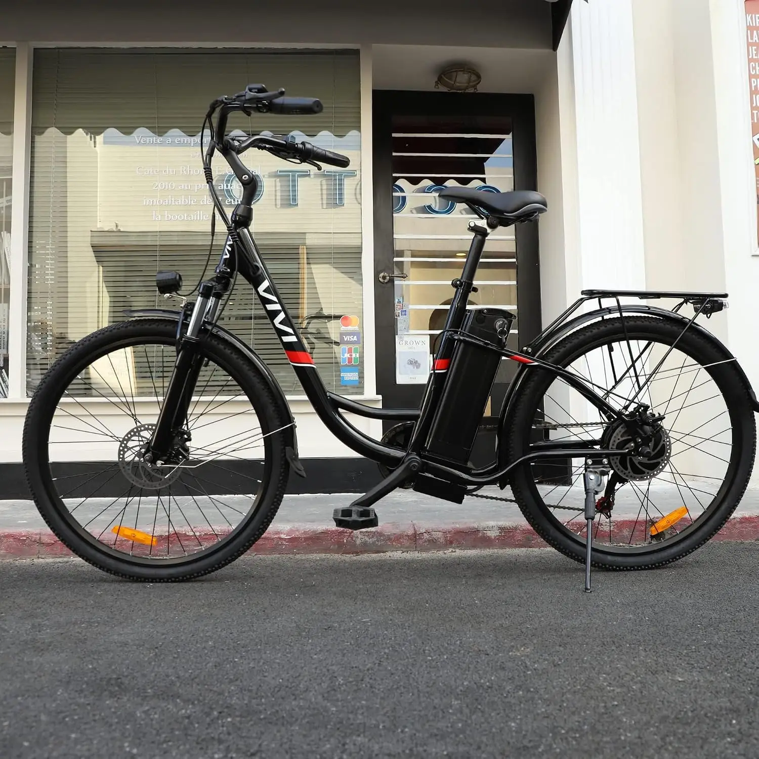 Electric Bike for Adults, 26'' Step Through Electric Commuter E Bike | 1000W Peak 500W Rated Bike with Removable, Custom