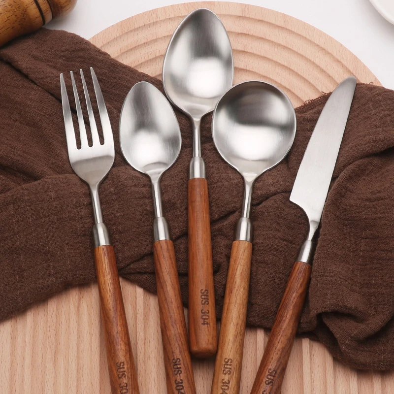 

304 Stainless Steel Kitchenware Set, Steak Knife, Fork, Spoon, Western Spoon, High appearance Level, 5Pcs