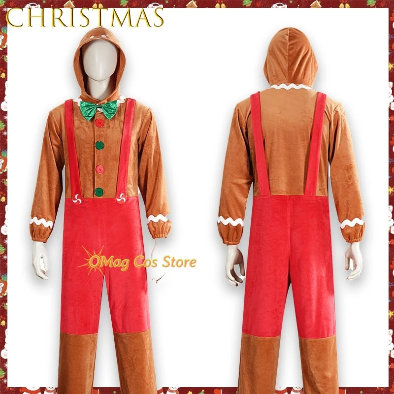 

Пряничный человечек, фланелевой комбинезон, карнавальный костюм на Хэллоуин, Рождественская ночь, ролевая игра, наряд персонажа аниме, Рождество