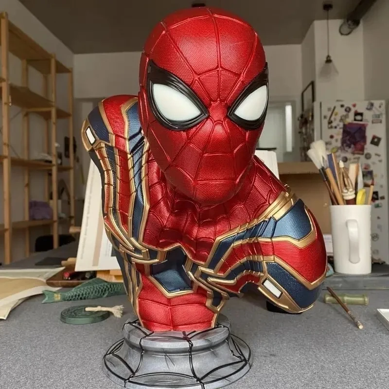 Marvel-armadura de lron para niños, modelo de película circundante, estatua de busto hecha a mano, regalos para niños, 38cm