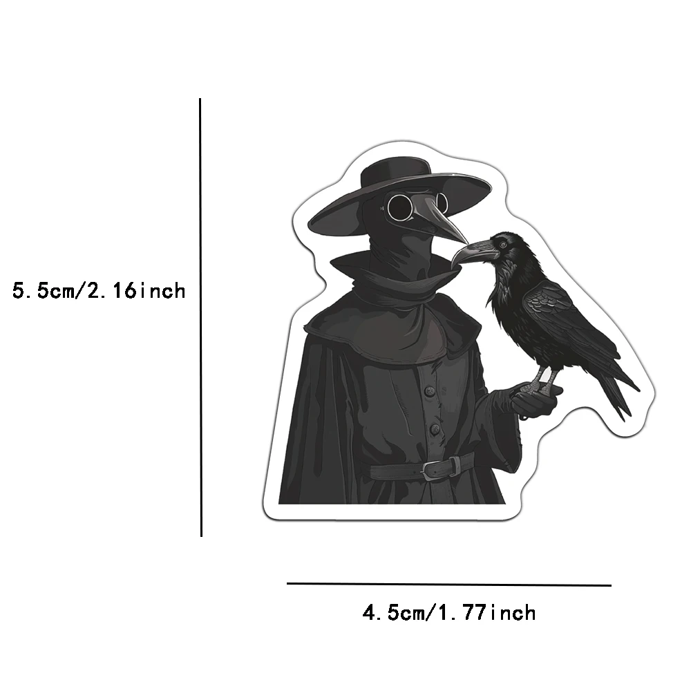 50PCS Black Crow Sticker DIY Notebook Notebook Computer Water Cup Sticker Material